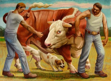 Moving the Bull II Oil Paintings